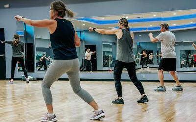 A Zumba class in session